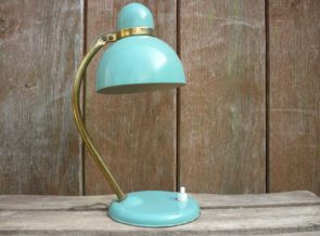 lampe de chevet vintage en métal bleue