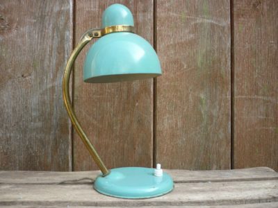 lampe de chevet vintage en métal bleue