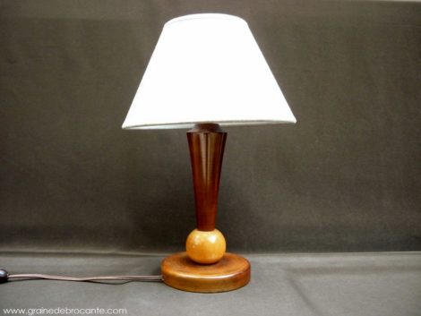 lampe bois années 40 ancienne