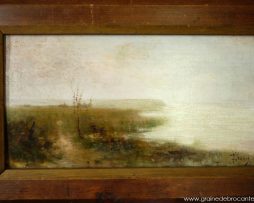 peinture paysage bord de mer début XXème
