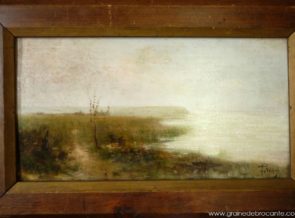 peinture paysage bord de mer début XXème