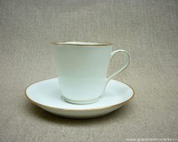 service à café porcelaine et filet or ancien