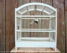 cage ancienne à oiseaux en bois