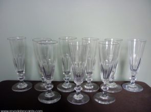 flutes à champagne Napoleon III en cristal taillé