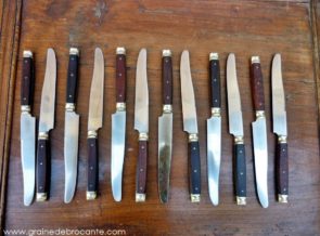 12 couteaux bois et acier anciens