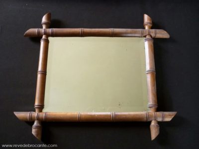 Miroir ancien bambou