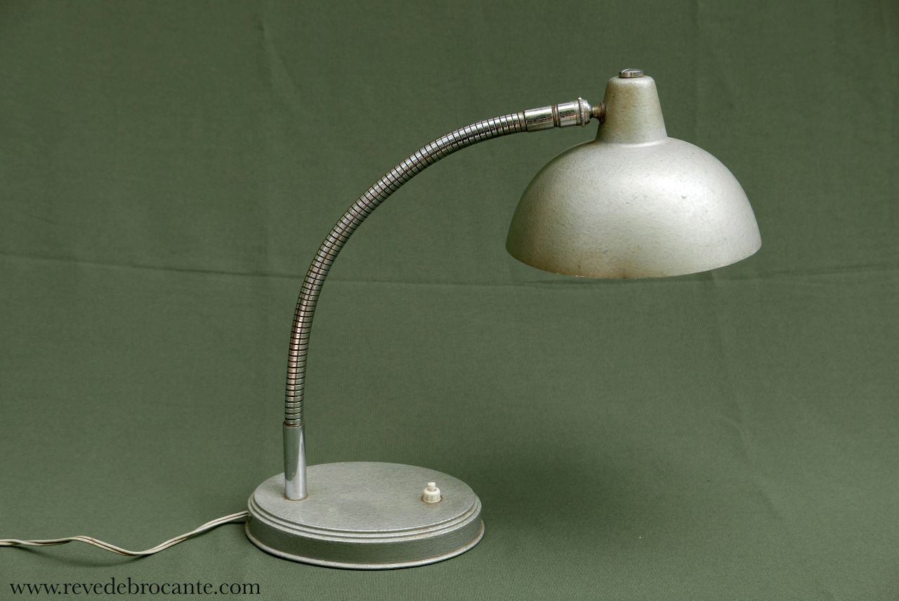 Lampe d atelier grise années 50