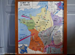 Carte scolaire de 1960 Editions MDI " Climat de la France"