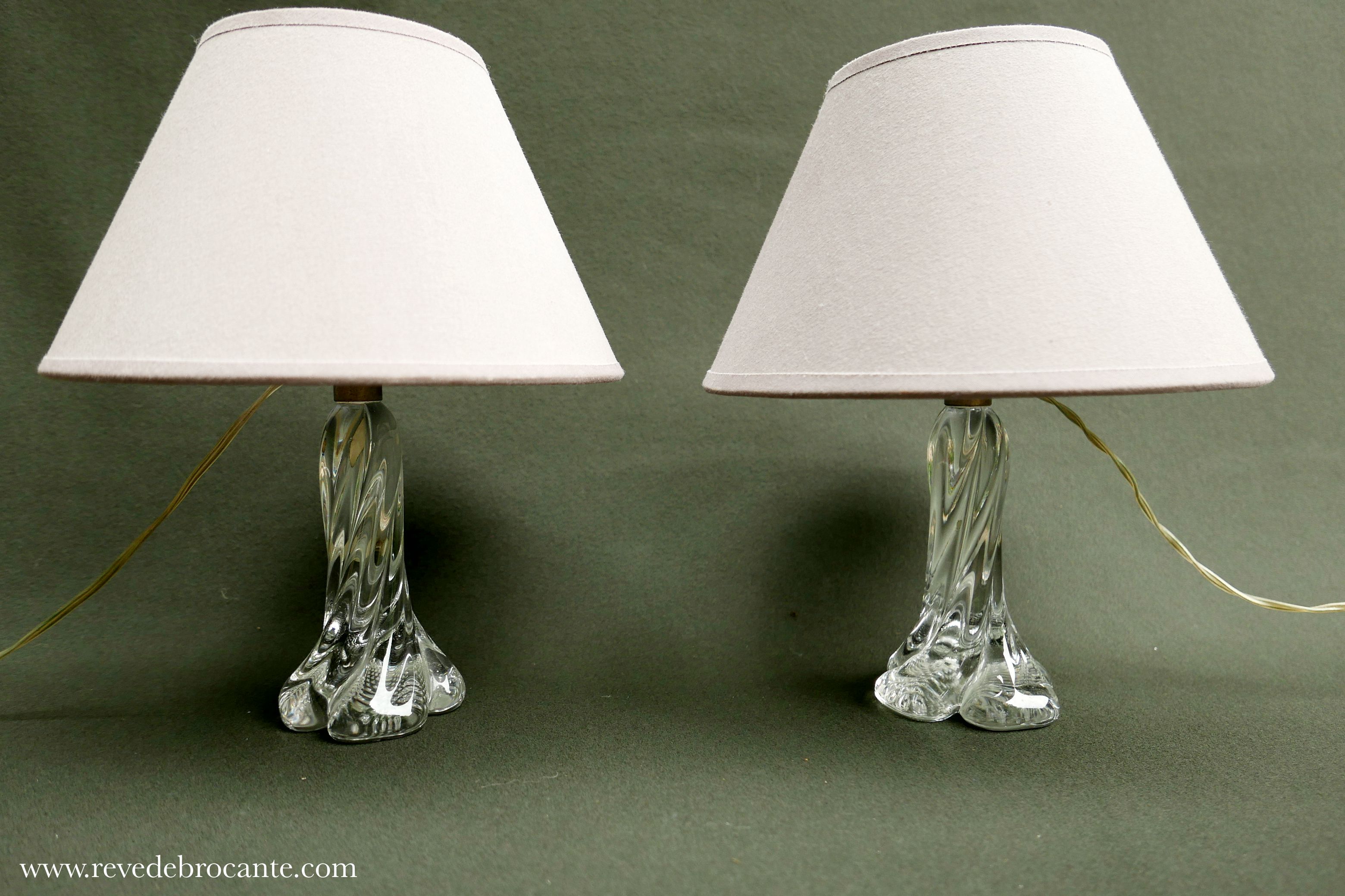 Paire de lampes de chevet en cristal années 50 - Rêve de Brocante
