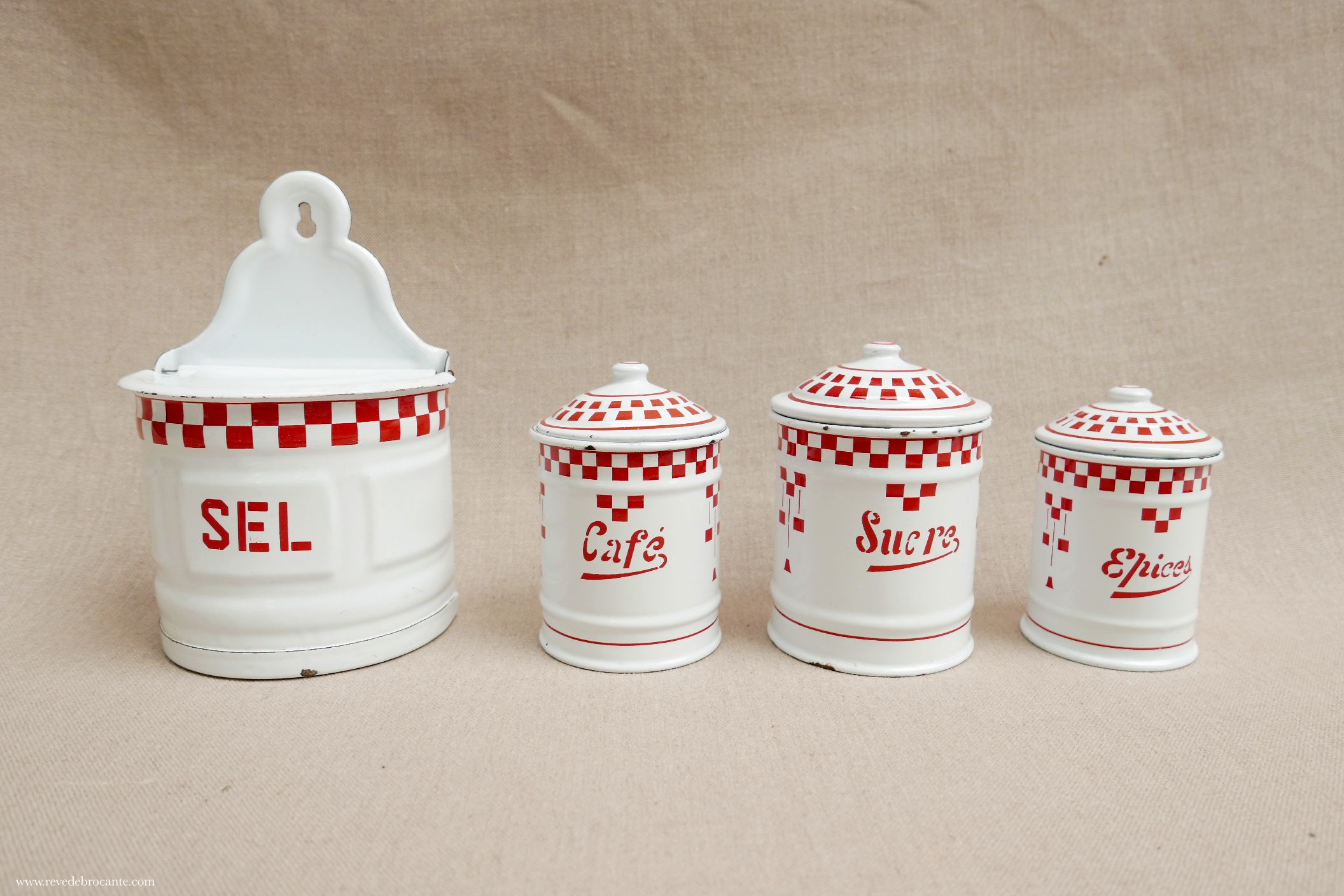 Serie vintage de pots de cheminées pots à épices cuisine
